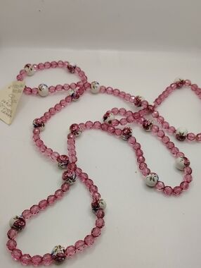 Ceramic J Beth  Czech Crystal Opera  Necklace